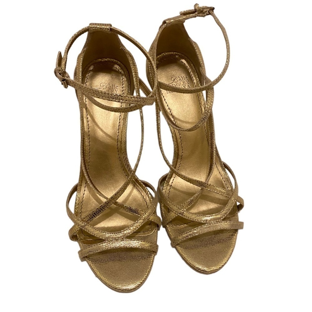 Belle Badgley Mischka gold Wedge sandals . Size 6.5